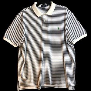 POLO RALPH LAUREN Performance Striped 100% Cotton Classic Fit Polo Shirt Men XXL